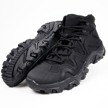 Кожаные тактические ботинки OKSY TACTICAL Black летние (сетка) 45 размер
