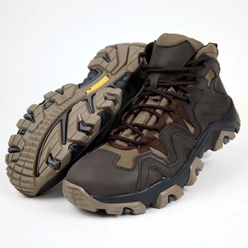 Шкіряні тактичні черевики OKSY TACTICAL Brown літні (сітка) 45 розмір