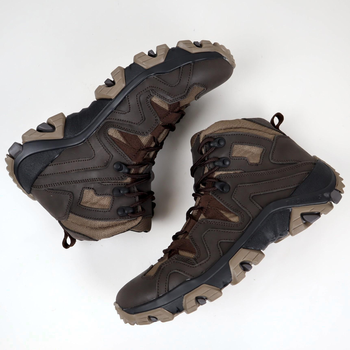 Кожаные тактические ботинки OKSY TACTICAL Brown летние (сетка) 46 размер
