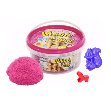 Кінетичний пісок Strateg Magic Sand 350г Рожевий + форми 370-3