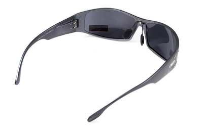Очки защитные открытые Global Vision Bad-Ass-2 GunMetal (gray), серые в тёмной металлической оправе