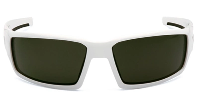 Очки защитные Venture Gear Pagosa White (forest gray) Anti-Fog, серо-зелёные в белой оправе