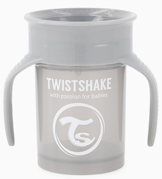 Kubek niekapek Twistshake 360 Cup Pastel Grey 6 m + 230 ml (7350083129307)