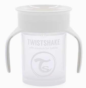 Kubek niekapek Twistshake 360 Cup White 6 m + 230 ml (7350083129314)
