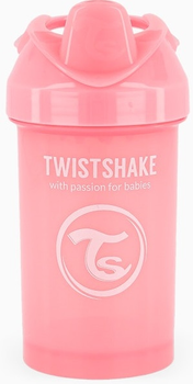 Kubek niekapek Twistshake Crawler Cup Pastel Pink 8 m + z mikserem do owoców 300 ml (7350083122735)