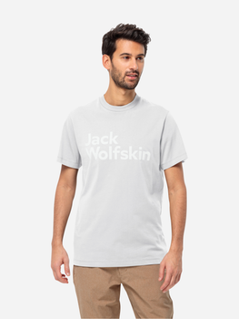 Футболка бавовняна довга чоловіча Jack Wolfskin Essential Logo T M 1809591-5000 S Біла (4064993863130)