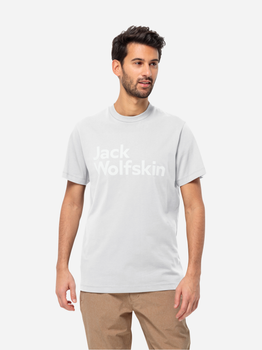 Футболка бавовняна довга чоловіча Jack Wolfskin Essential Logo T M 1809591-5000 XL Біла (4064993863109)