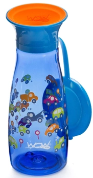 Навчальна пляшечка для годування Wow Cup Mini Blue Cars 350 мл (857689007062)