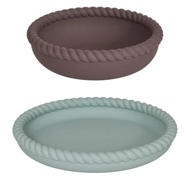 Набір силіконового посуду Oyoy Mini Mellow Plate and Bowl Mint/Choko 2 шт (5712195059262)