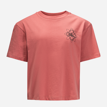 Підліткова укорочена футболка для дівчинки Jack Wolfskin Teen Mosaic T G 1609841-2183 140 см Коралова (4064993686128)