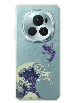 Прозрачный силиконовый чехол iSwag для Huawei Honor Magic 6 с рисунком - Большая волна в Канагаве (ISHHM6NP75)