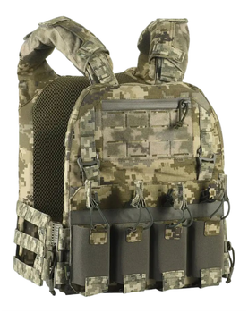Тактическая плитоноска военный жилет M-TAC с подсумками для магазинов, Пиксель (310164)