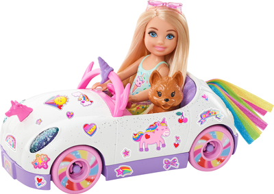 Lalka Barbie Chelsea i kabriolet z naklejkami (0887961961997)