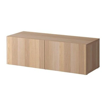 Стеллаж с дверью IKEA БЕСТО, под беленый дуб, Лаппвикен под беленый дуб, 120x42x38 см, 190.474.32