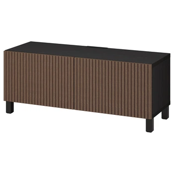 Тумба под ТВ IKEA БЕСТО, с дверцами, черно-коричневая Бьорковикен, 794.198.96