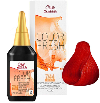 Toner do włosów Wella Professionals Color Fresh Medium Intense Copper Blonde 7/44 75 ml (8005610584560)