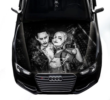 Наклейка на капот ARB 3D TUNING STUDIO Харлей Квин чб 1500х1200х0.080мм