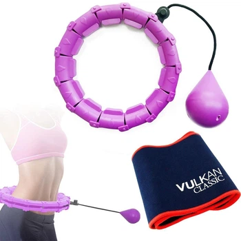 Комплект хулахуп з вантажем для схуднення Hoola Hoop Massager Фіолетовий та пояс для схуднення Vulkan Вулкан Extra Long (VS7149TOP2)