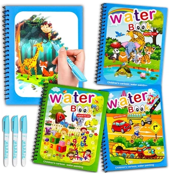 Водные многоразовые раскраски ( комплект 3 Шт ) Magic water drawing BOOK