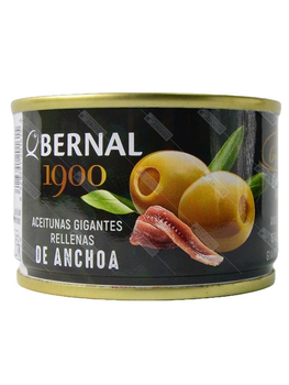 Оливки зелені іспанські Мансанілья Bernal Aceitunas rellenas de anchoa фаршировані пастою з анчоусів 120 г