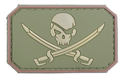 Нашивка 3D – Pirate Skull - olive [GFC Tactical]