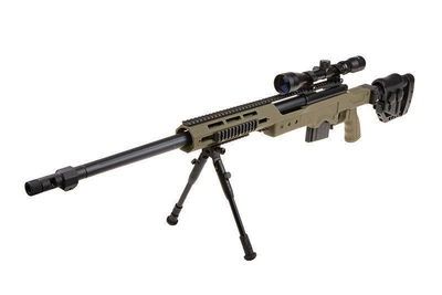 Снайперська гвинтівка MB4411D - з оптикою і сошками - Olive [WELL] (для страйкболу)