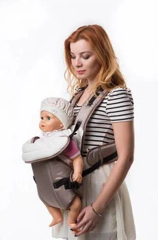 Рюкзак переноска кенгуру Butterfly 14 ecxlusive Original Womar Zaffiro бежевый в кружочек