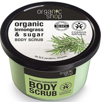Peeling do ciała Organic Shop Organic Lemongrass & Sugar Body Scrub o zapachu trawy cytrynowej 250 ml (4744183012646)