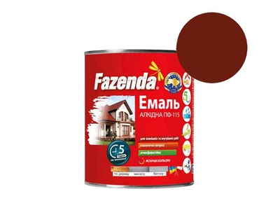 Емаль алкідна ПФ-115 FAZENDA Червоно-коричневий 2,8кг