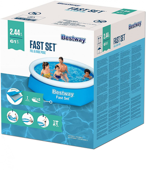 Надувной бассейн Bestway Fast Set 244 x 61 см (6941607309995)