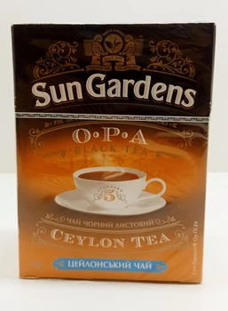 Черный листовой цейлонский чай Sun Gardens OPA 90г