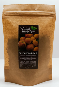 Суміш чорного та зеленого чаю Чайні Шедеври Персиковий Рай зі шматочками манго та персика 50г