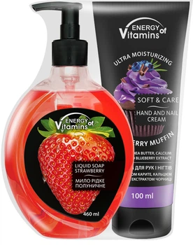 Промо набор Energy of Vitamins Гель-мыло Strawberry juice 460 мл + Крем для рук и ногтей Blueberry muffin 100 мл (ROZ6400206117)