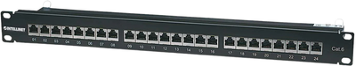 Патч-панель Intellinet 19" 1U Cat6 24xRJ45 для серверної шафи/стійки (766623720038)