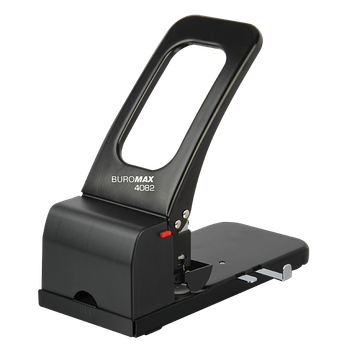 Діркопробивач металевий, BUROMAX, 100 аркушів, чорний