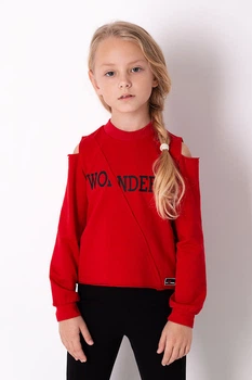 Свитшот для девочки Mevis Wonder красный 3645-05 116 см