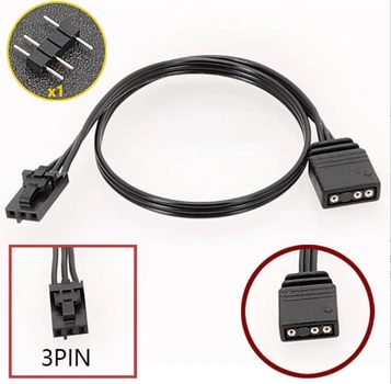 Кабель Спліттер 5V 3PIN+4PIN ARGB LED Strip Connector 1 -> 1 подовжувач комплект 2шт 25см (788225944-11) Чорний