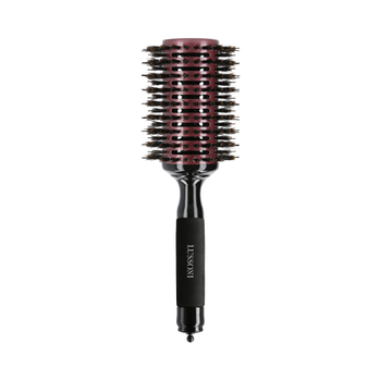 Кругла щітка для волосся Lussoni Natural Style Cepillo чорна з темно-бордовим для укладання 5 см 1 шт (5903018919256)