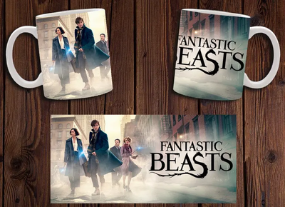 Чашка белая керамическая с принтом "Фантастические твари" Fantastic Beasts 11 ABC