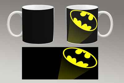 Чашка біла керамічна "Бетмен логотип" batman logo 13 Aurora