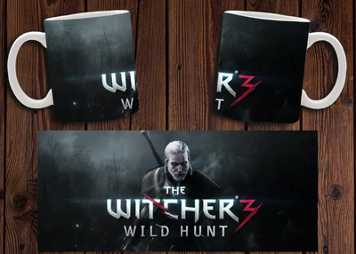 Чашка белая керамическая с принтом "Відьмак" Witcher 11 ABC