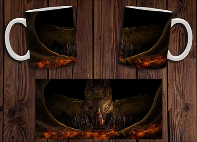 Чашка біла керамічна з принтом "Дім Дракона" House of the Dragon 13 ABC