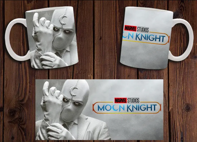 Чашка белая керамическая с принтом "Місячний лицар" Moon Knight 17 ABC