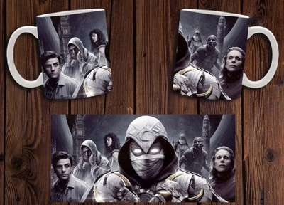 Чашка белая керамическая с принтом "Місячний лицар" Moon Knight 13 ABC