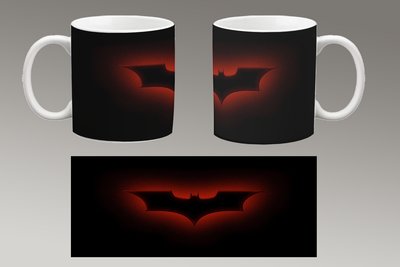 Чашка біла керамічна "Бетмен логотип" batman logo 29 Aurora