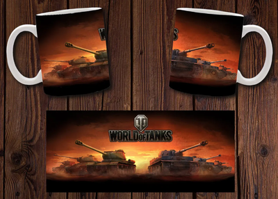 Чашка белая керамическая с принтом "World of Tanks" Світ Танків 18 Aurora