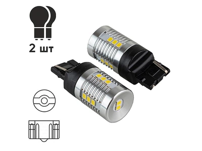 Лампочка світлодіодна габаритна Pulso LP-66440 7440 W3x16d 14SMD-2835 1контакт 1050lm біла