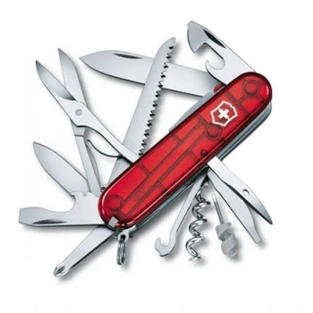 Складаний швейцарський ніж з LED-ліхтариком Victorinox Vx17915.T Huntsman Lite 21 функція 91 мм червоний-напівпрозорий