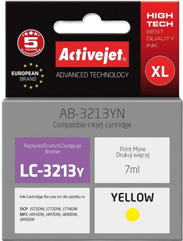 Картридж Activejet для Brother LC3213Y Supreme 7 мл Yellow (AB-3213YN)