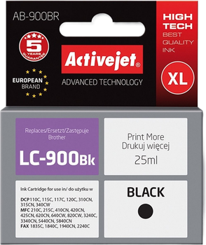 Картридж Activejet для Brother LC900BK Supreme 25 мл Black (AB-900BN)